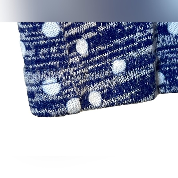 BUY 2 ITEMS GET 1 FREE -Cathy Daniels Blue & White Polka Dot 3/4 sleeve top Sz L - Picture 3 of 8